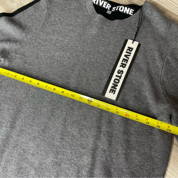 RIVER STONE Mens Grey & Black Sweater Size Large - Picture 2 of 9